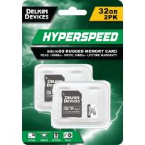 Delkin Devices 32GB microSD HYPERSPEED Memory Cards, 2-Pack, DMSDHS-2X32