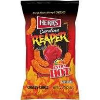 HERR'S Carolina Reaper Extra Hot Flavored Cheese Curls, 6026, 2.75 OZ