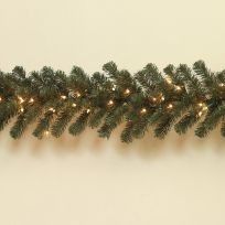 Gerson International 9 FT x 10 IN Pre-Lit Balsam Pine Garland, 1427600