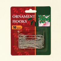 Gerson International 2.5 IN Silver Ornament Hooks, 50-Pack, 1708210