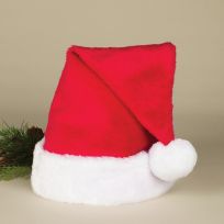 Gerson International 17 IN Red Plush Santa Hat with Cuff & Pom, 199152