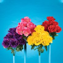 Gerson International 19 IN Artificial Ruffled Rose Bush, Assorted, 2641510