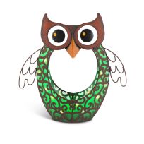 Gardenmeadow 14.57 IN Solar Metal Sitting Owl, Assorted, 71246