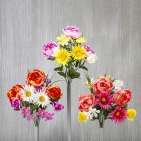 Gerson 21 IN Peony/Gerbera Daisy/Rose End Bush, Assorted, B0007