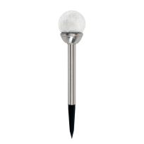 Moonrays Solar Crackle Glass  Ball Stake Light - SS, 24109MR