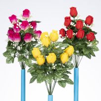 Gerson International 20 IN Artificial Rose Bud Bush, Assorted, 2584510