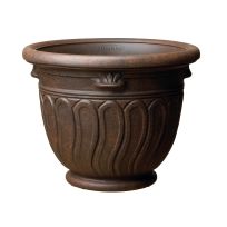 Grosfillex Romano Decorative Planter, Rust, US647116, 16 IN