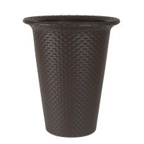 Grosfillex Wicker Unpainted Planter, Brown, US682590, 16 IN