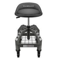 Black Diamond Adjust Swivel Roller Shop Stool, BD38420