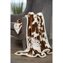 Carstens Plush Sherpa Throw Blanket, Hair on Hide, JP880, 54 IN x 68 IN
