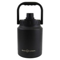 Green Canteen™ Heavy Duty Double Wall Thermal Stainless Steel Hydration Jug, DQSSGJ-164, Black, 64 OZ