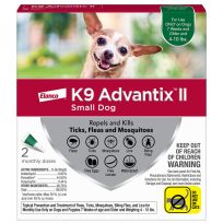 Elanco™ K9 Advantix™II Flea, Tick, Mosquito Prevention for Small Dogs 4-10 LB, 2-Doses, ADX06055