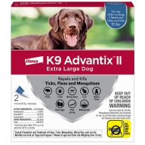 Elanco™ K9 Advantix™II Flea, Tick and Mosquito Prevention for X-Large Dogs Over 55 lbs, 2-Doses, ADX06098