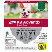 Elanco™ K9 Advantix™II Flea Tick and Mosquito Prevention for Small Dogs 4-10 lbs, 4-Doses, ADX20348