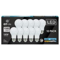 GT-Lite® 100-Watt Equivalent A19 Daylight LED Light Bulb, 10-Pack, GT-A19-10PK5-H