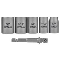 DEWALT 3/8 IN Short Carbon Steel Socket Set, 6-Piece, DWASFSMI6