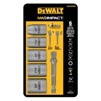 DEWALT 3/8 IN Short Carbon Steel Socket Set, 6-Piece, DWASFSMI6