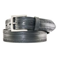 Hickory Creek 1 1/2" Faux Stitched Basketweave Embossed Leather Belt