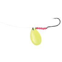 Shur Strike Walleye Spinner Rig with Indiana Blade, SSWSR3-GLOCHT, Glow / Chartreuse, #3