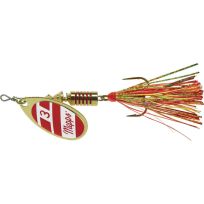 Mepps Aglia Flashabou In-Line Spinner, B3FT G/RW-RG, Red / White, 1/4 OZ