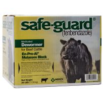 Merck Safe-Guard Medicated Dewormer for Beef Cattle (Molasses Block), B9705, 25 LB