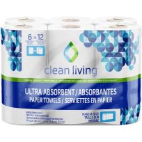 Clean Living™ Paper Towels, Double Roll, 6-Count, 10048271