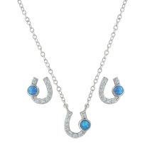 Montana Silversmiths Lightfoot Horseshoe Jewelry Set, JS3394