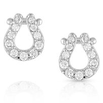 Montana Silversmiths Infinite Luck Crystal Horseshoe Earrings, ER5157