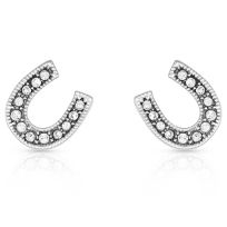 Montana Silversmiths Crystal Clear Stuck on Luck Post Earrings, ER808