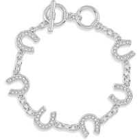 Montana Silversmiths Crystal Clear Lucky Horseshoe Link Bracelet, BC620
