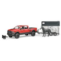 Bruder Toys RAM 2500 Pickup Truck with Horse Trailer and Horse, 02501