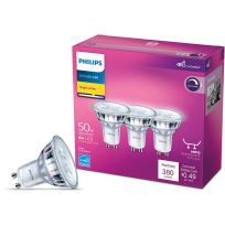 Philips LED 4W (50W equiv) Dimmable GU10 Base MR16 Spot Light Bulb, Bright White, 3-Pack, 567313