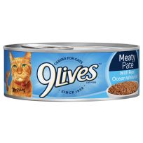9Lives® Wet Cat Food, Meaty Pate with Real Ocean Whitefish, 411-569-15, 5.5 OZ Can
