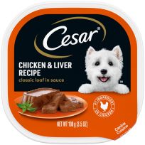 Cesar® Canine Cuisine Chicken & Liver in Meaty Juices, 474-192-15, 3.5 OZ Pouch