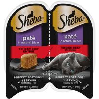 Sheba® PERFECT PORTIONS™ Primium Pate Cat Food, Beef, 474-360-15, 1.3 OZ Pouch