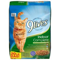 9Lives® Indoor Complete Dry Cat Food, Chicken & Salmon, 79100524464, 20 LB Bag