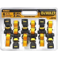 DEWALT 1500 LB Ratchet Strap, 6-PK with Bag, DXBC15006X, 1 IN x 10 FT