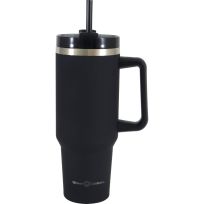 Green Canteen™ Double Wall Stainless Steel Tumbler with Handle, DWSST-240-B, Black, 40 OZ