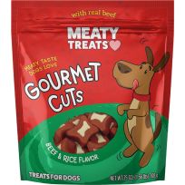MEATY TREATS® Gourmet Cuts Dog Treats, Beef & Rice, 17114, 25 OZ Bag