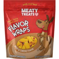 MEATY TREATS® Flavor Wraps Mini Dog Treats, Beef & Cheese, 17117, 25 OZ Bag