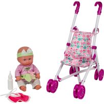 Uneeda Little Luv Baby Doll with Stroller, 71221