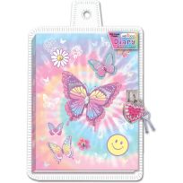 Hot Focus Tie Dye Butterfly Diary with Lock & Keys, 251TB