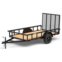 Carry-On Wood Floor Tube Rail Trailer with Gate, 5.5X10GWPTLED, 5.5 FT x 10 FT