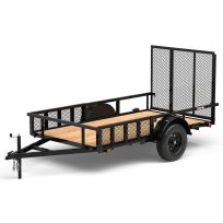 Carry-On Wood Floor Utility Trailer with Ramp Sides, 7X14GWSRLED, 7 FT x 14 FT