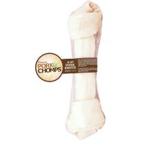 Premium Pork Chomps Baked Pork Skin Knot Dog Chew, 1 Count, DT203-1WV, 11 IN