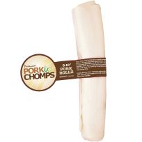 Premium Pork Chomps Baked Pork Skin Roll Dog Chew, 1 Count, DT204-1WV, 8 IN