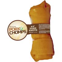 Premium Pork Chomps Roasted Pork Skin Knot Dog Chew, 1 Count, DT207-1WV, 8 IN
