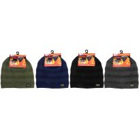 POLAR EXTREME Pull on Knit Sherpa Lined Hat, PE-H-HAT-104-A, Assorted Stripe