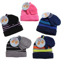 Gold Medal Cuff Hat with Mitten Set, IT-100-SET, Assorted Stripe