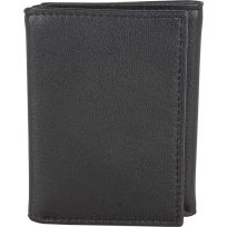 Hickory Creek Shrunken Leather Trifold Wallet, 3161W, Black